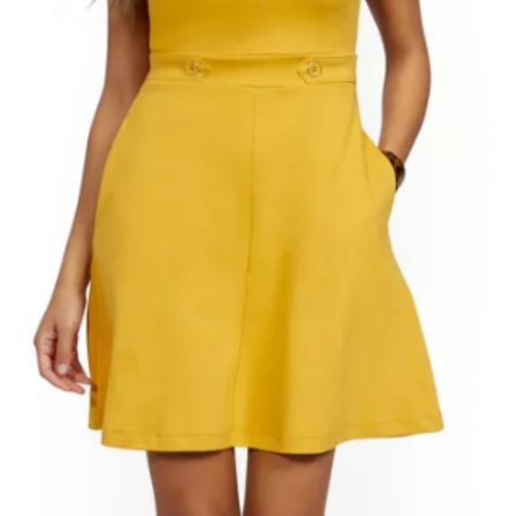 NEW YORK & COMPANY TWO-BUTTON FIT AND FLARE DRESS-CITY KNITS - Picture 4 of 5